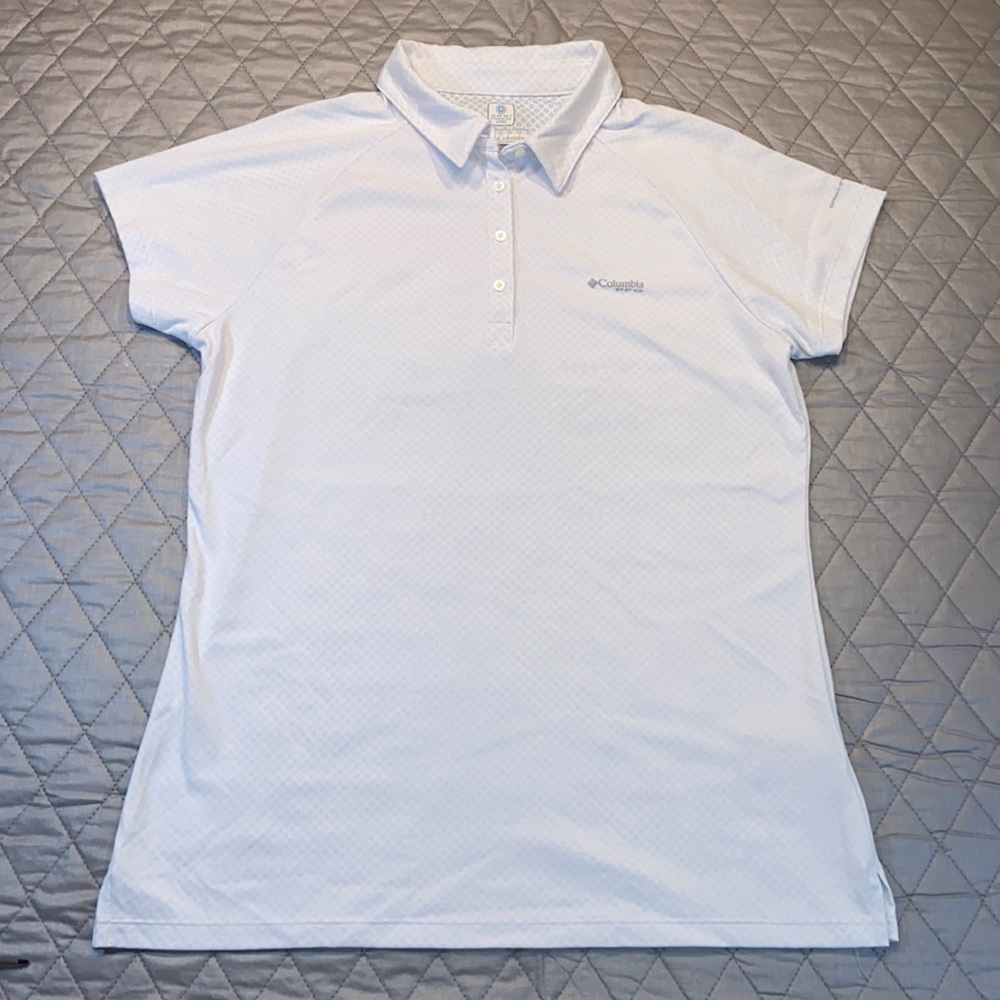 Columbia Omni Freeze Activated Cooling Polo Top. Large. NWOT. White.